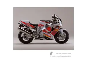Naklejki do Yamaha YZF750R 1995 - Biały • Yamaha Naklejki OEM