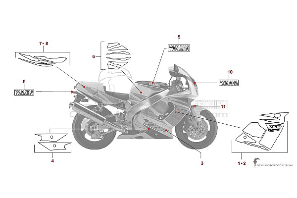 Yamaha YZF750R 1995 - Blanco