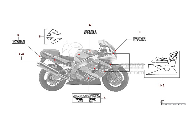 Yamaha YZF750R 1996 - Wit