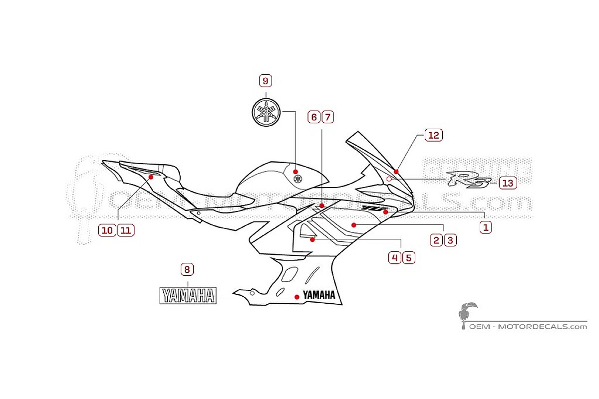 Pegatinas para Yamaha YZF-R3 Anniversary 2026 • Yamaha Pegatinas OEM