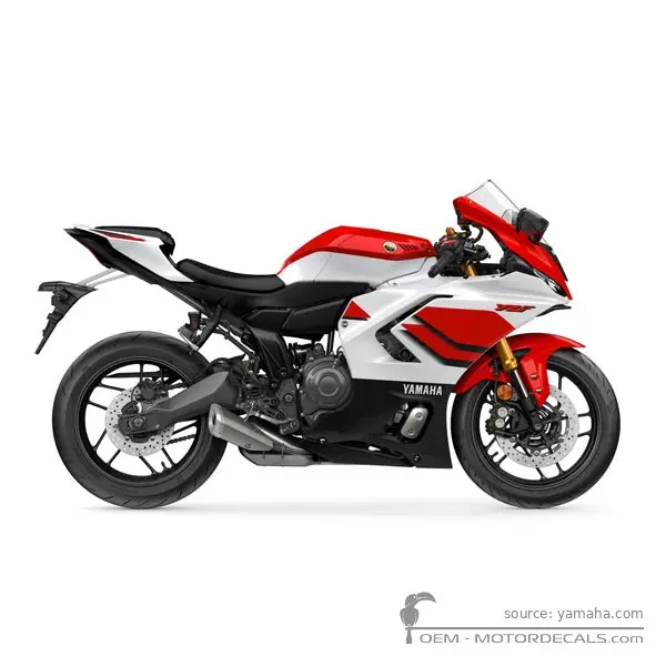Yamaha YZF-R7 70th Anniversary Edition 2026 - Bluish White Pearl 1 / Vivid Red Solid K
