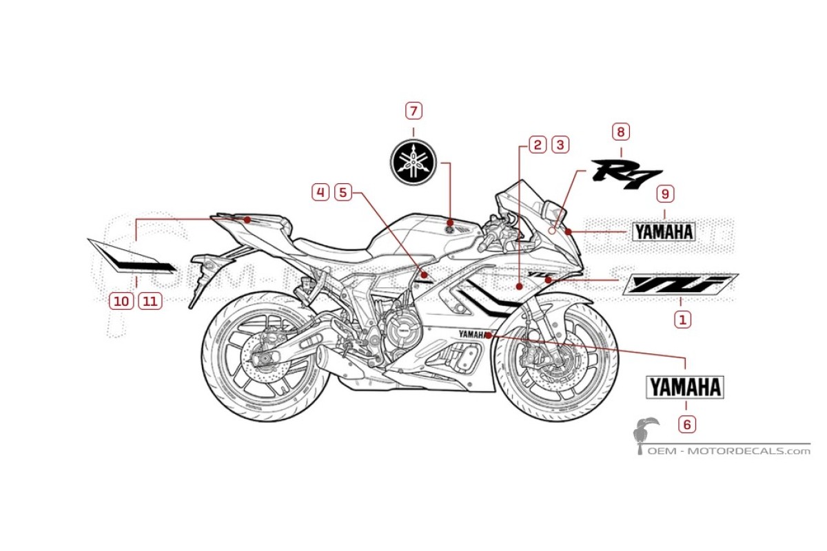 Adesivi per Yamaha YZF-R7 70th Anniversary Edition  2026 • Yamaha Adesivi OEM