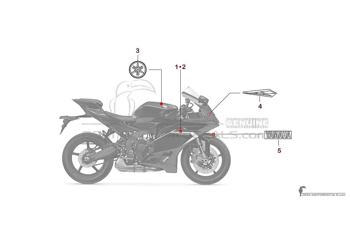 Adesivi per Yamaha YZF R9 2025 - Blu • Yamaha Adesivi OEM