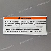 APRILIA Etiqueta de precaución B043681