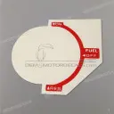 Fuel tank caution fuel cock decal