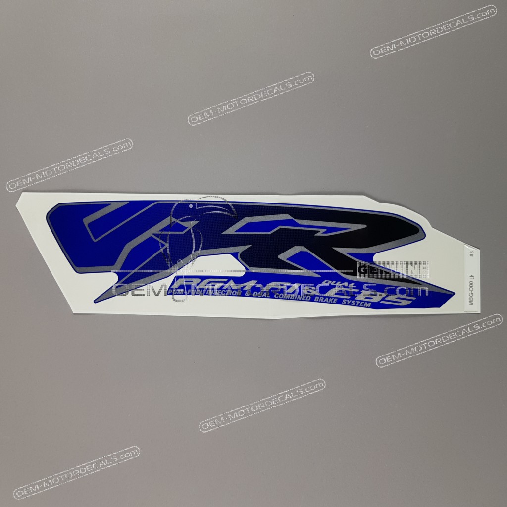 Honda VFR800 Carenatura Anteriore VFR 800 Adesivo Lato Sinistro OEM 64480MBGD00ZC Vinile Originale