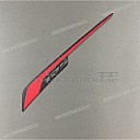 Rear cowl stripe decal, left side