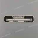 Registered number plate caution label, right side
