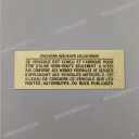 Pegatina de precaución, lado derecho