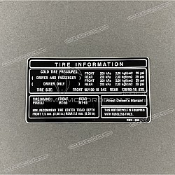 Caution label, Tire load