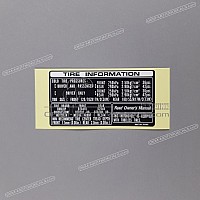 HONDA Etiqueta de precaución, Carga de neumáticos 87505-MCW-D00