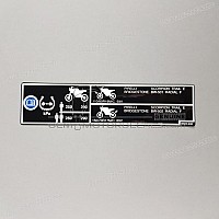 HONDA Etiqueta de precaución, Carga de neumáticos 87505-MGH-640