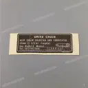 Chain guard drive chain caution label