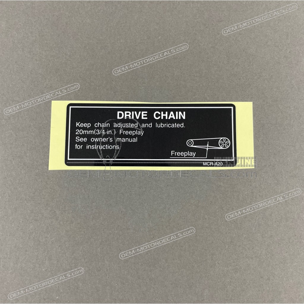 Autocollant de chaîne d'entraînement de bras oscillant gauche Honda CBF125 OEM 87507MCRA20