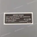 Swingarm drive chain label, left side