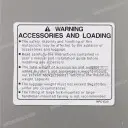 Accessories and loading caution label