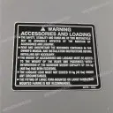 Autocollant de mise en garde accessoire, côté gauche