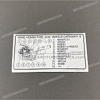 HONDA Brandbeveiligingslabel brandstoftank 87520-KPC-711