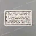 Rear fender cargo limit label