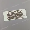 Trunk inner pocket caution label, right side