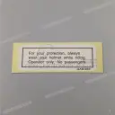 Caution label, drive