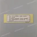Pegatina de advertencia de cadena de transmisión "Mantener cadena ajustada", lado izquierdo