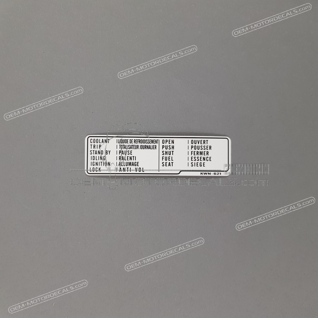 Honda CB125F Kraftstofftank Französisches Warnschild OEM 87562KWN621