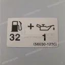 Fuel tank 32:1 warning label