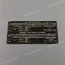 Caution label, Tire load