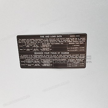 Etykieta ostrzegawcza, Obciążenie opon