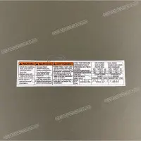 REPRODUCTION Vorsicht Etikett, Reifenlast X6833241G00