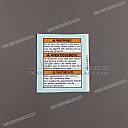 Top triple clamp warning label, left side