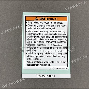 Screen warning label
