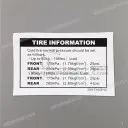 Caution label, Tire load