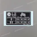 Caution label, Tire load