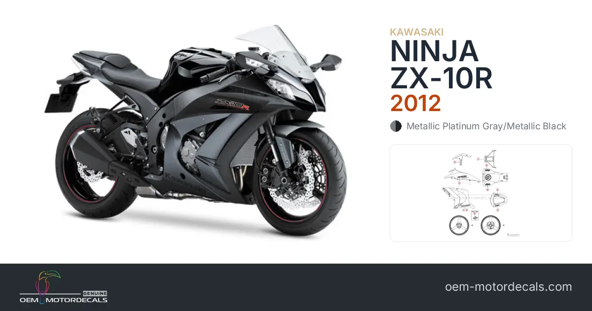 OEM Decals Kawasaki ZX10R 2012 - Black • Original Stickers