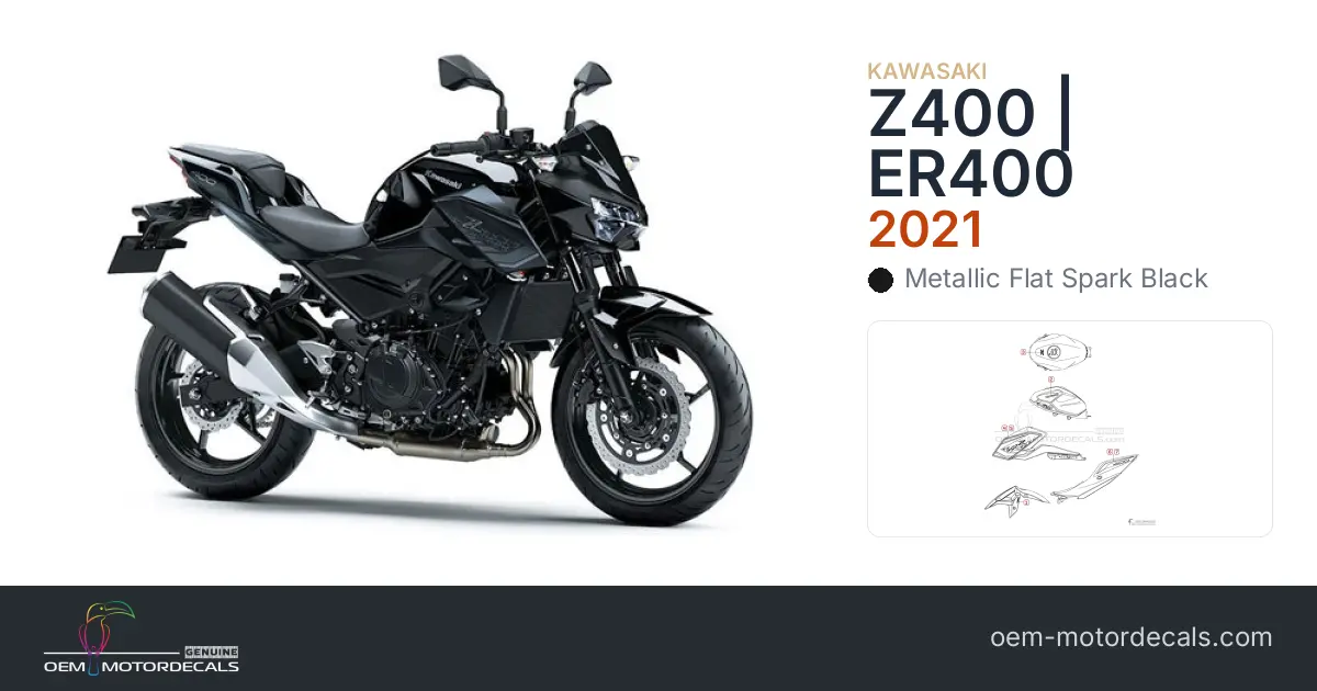 OEM Decals Kawasaki Z400 2021 - Black • Original Stickers
