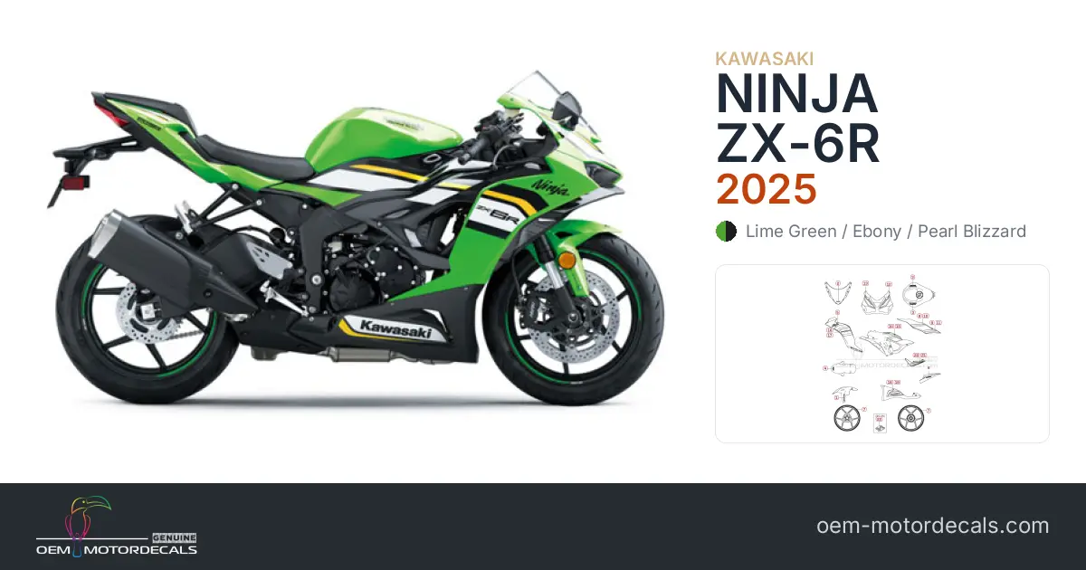 OEM Decals NINJA ZX-6R 2025 Kawasaki NINJA ZX-6R 2025 - Green
