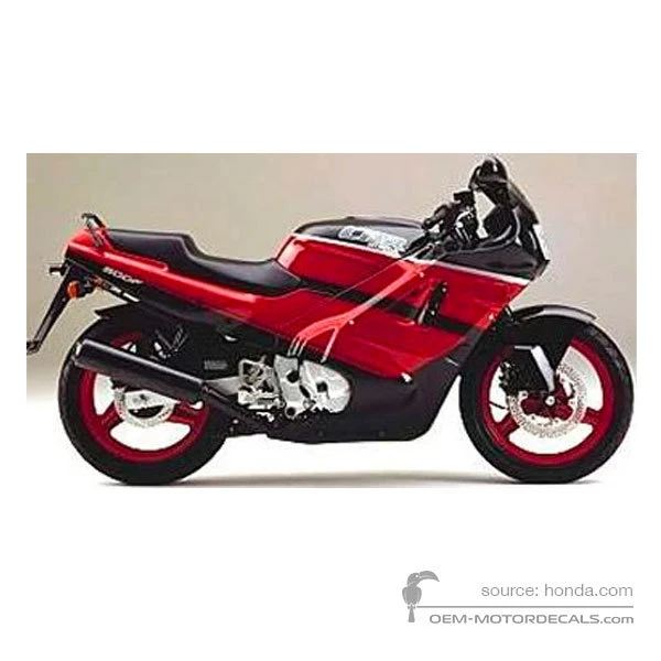 Stickers voor Honda CBR600F HURRICANE 1989 - Zwart • Honda OEM Stickers