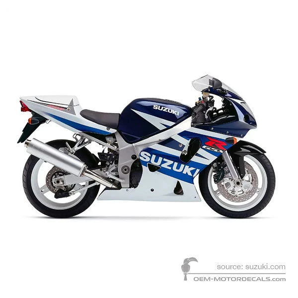 Adesivi per Suzuki GSXR600 2003 - Blu Bianco • Suzuki Adesivi OEM