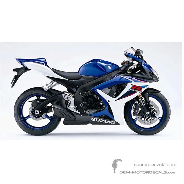 Naklejki do Suzuki GSXR600 2007 - Niebiesko/Biały • Suzuki Naklejki OEM