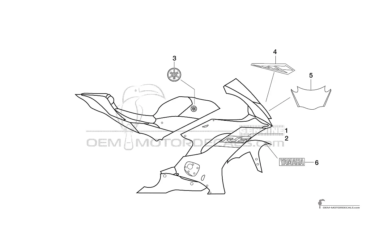 Aufkleber für Yamaha YZF R6 2018 - Blau • Yamaha OEM-Aufkleber
