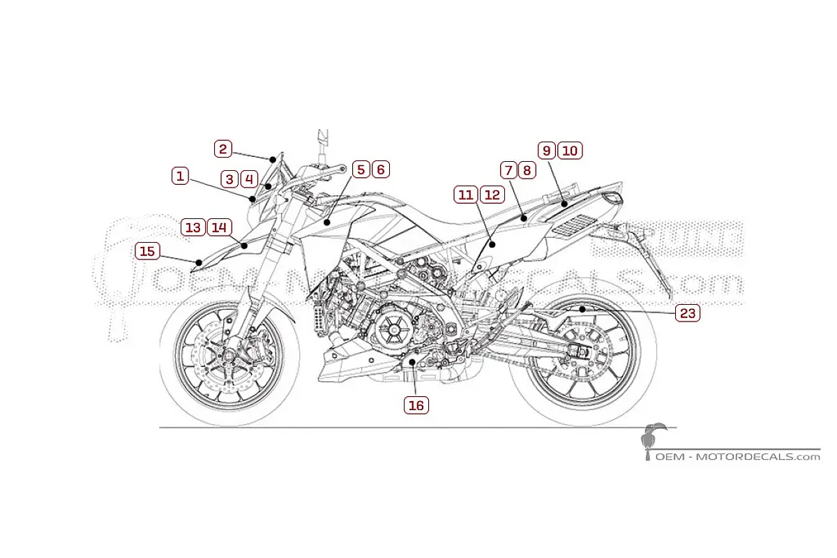 Decals for Aprilia DORSODURO 1200 2010 - Black • Aprilia OEM Decals