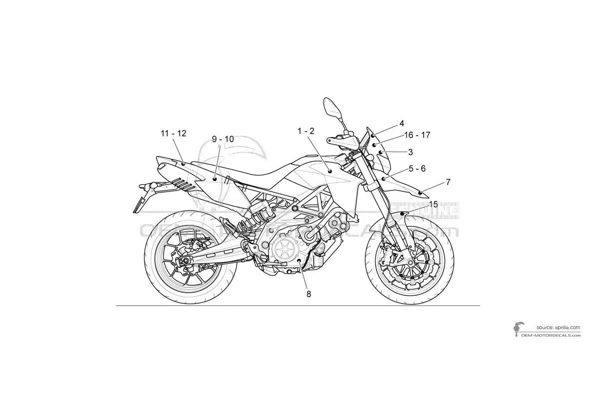 Decals for Aprilia DORSODURO 750 2011 - Black • Aprilia OEM Decals