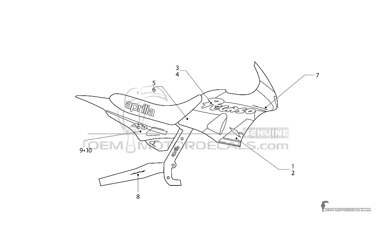 Aufkleber für Aprilia Pegaso 650 1992 - Schwarz • Aprilia OEM-Aufkleber