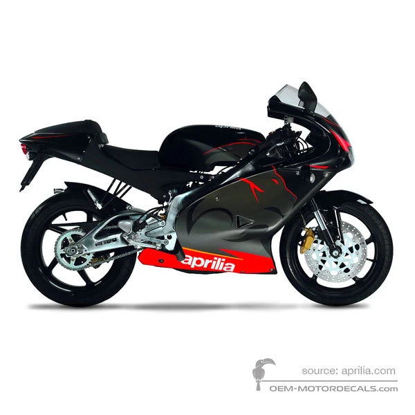 Naklejki do Aprilia RS125 2005 - Czarny • Aprilia Naklejki OEM