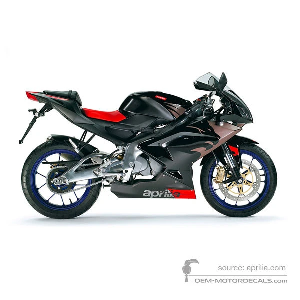 Stickers voor Aprilia RS125 2007 - Zwart • Aprilia OEM Stickers