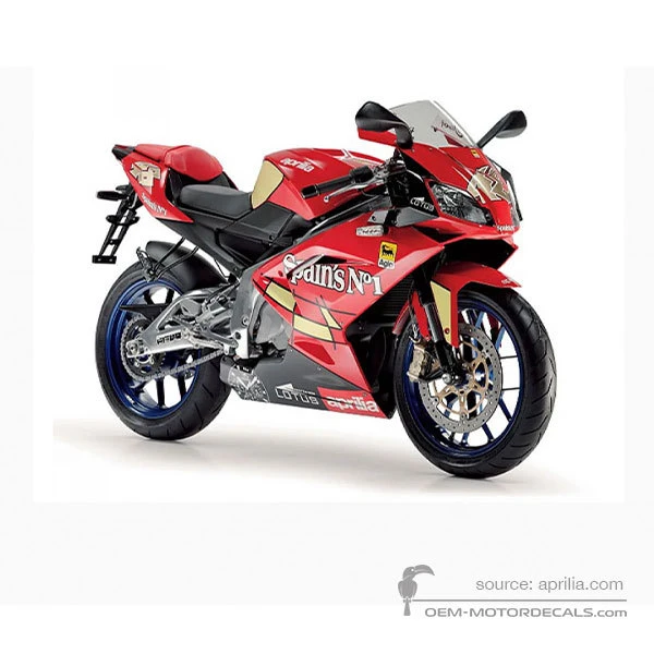 Naklejki do Aprilia RS125 2008 - Czerwony • Aprilia Naklejki OEM