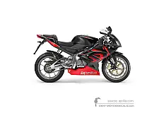 Stickers voor Aprilia RS125 2009 - Zwart • Aprilia OEM Stickers