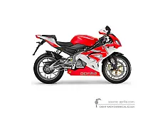 Autocollants pour Aprilia RS125 2009 - Rouge • Aprilia Autocollants OEM